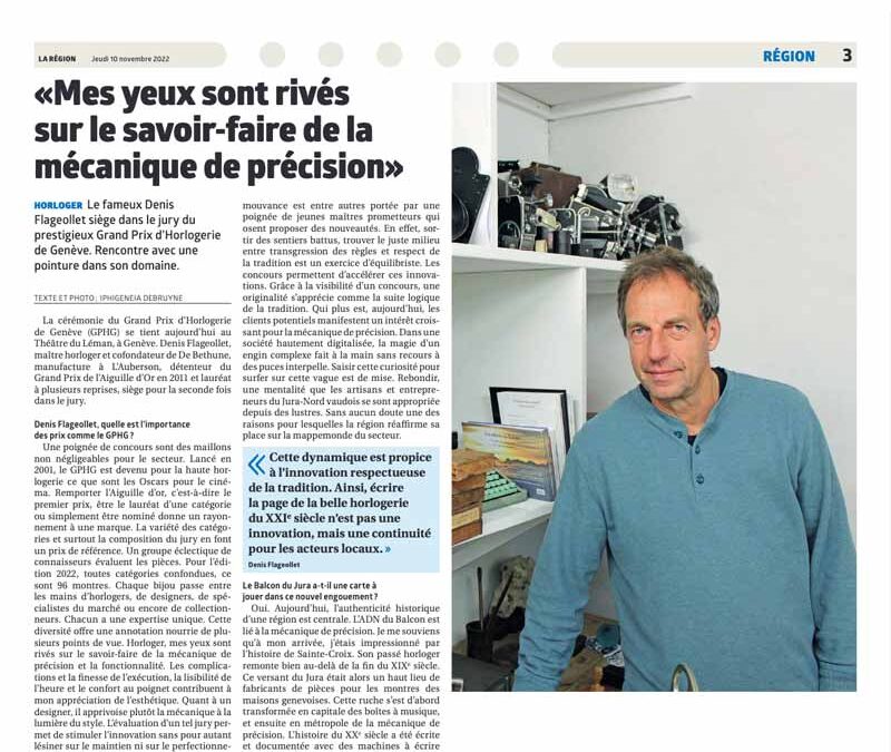 Mes yeux sont rivés sur le savoir-faire de la mécanique de précision