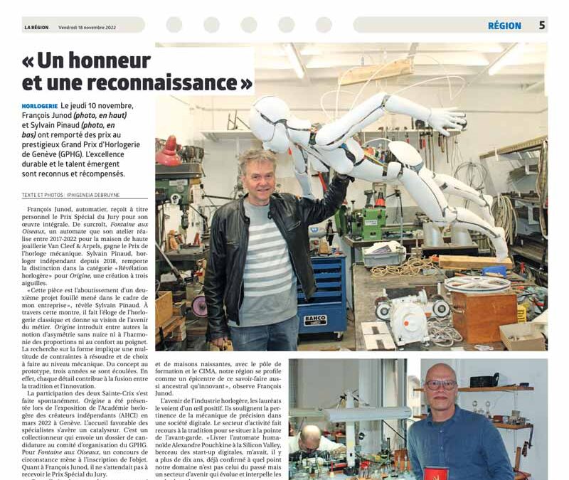 Un honneur et une reconnaissance
